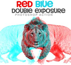 PS动作－红蓝双重曝光：Red blue double exposure